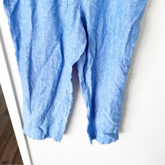 Talbots Pants Women's 2X Nantucket Washed Linen Wide Leg Cross Cye NWT - Picture 3 of 6